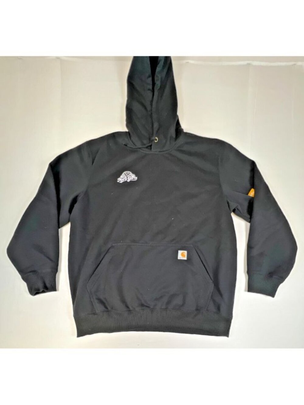 Carhartt Mens XL Hoodie Black Rain Defender Graphic Pullover Workwear Sweatshirt